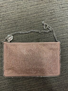 Stella McCartney Pink Crystal-Embellished Chain Clutch